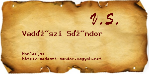 Vadászi Sándor névjegykártya