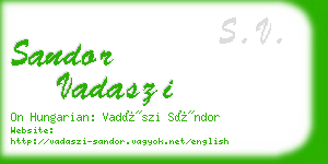 sandor vadaszi business card